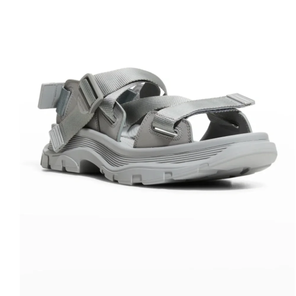 NIB $690 Alexander McQueen Strappy Leather Sport Sandals in size 44 EU / 11 US!
